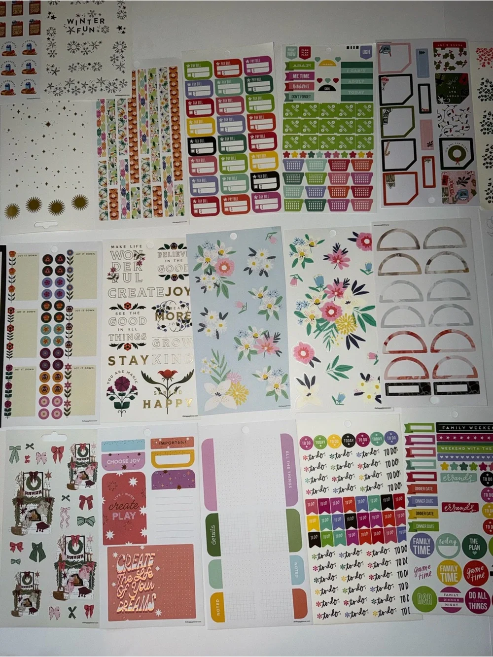 Lot of the happy planner stickers